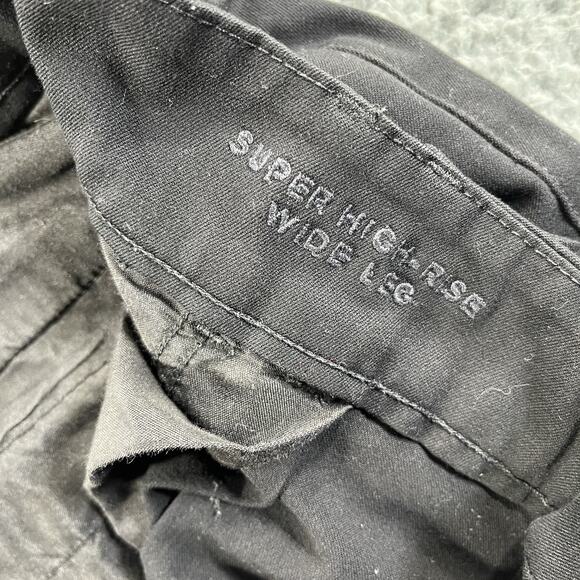 AMERICAN EAGLE PANTS WOMENS 18 SHORT BLACK SUPER HIGH RISE WIDE LEG FITS 38x28 - Picture 4 of 11